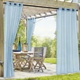 thumbnail image 1 of Fasiaou Light Blue Outdoor Sheer Curtains for Patio Waterproof 1 Panel Sheer Curtains Privacy Screen Mesh Net Outside Curtains Rod Pocket for Gazebo, Porch, Pergola, 52W x 84L, 1 of 7