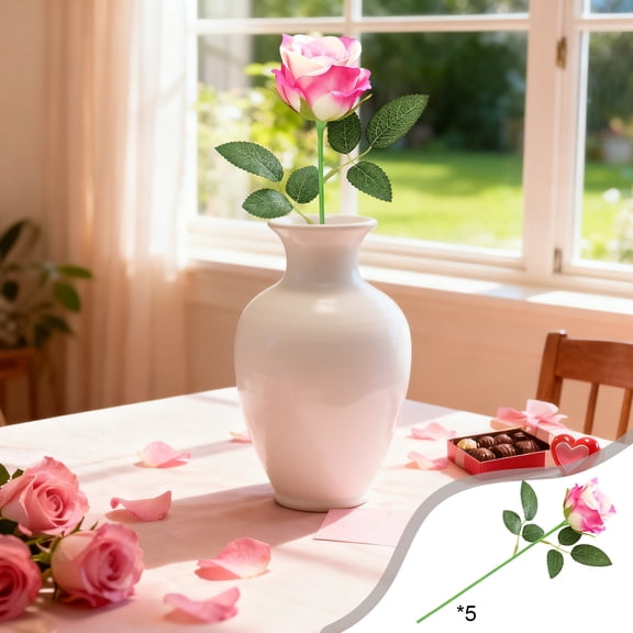 Fasiaou Many Artificial Flowers Bouquets For Home Weddings Multi-purpose Decorative Flowers Available In Lots Of Colors,Hot Pink