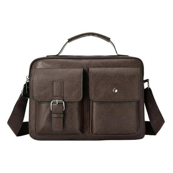 Fasiaou Messenger Bag for Men, Briefcases Lightweight Men's Laptop Bag Water Resistant Crossbody School Satchel Bags Computer Work Office Bag with Shoulder Strap,Brown