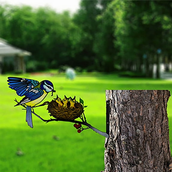 Fasiaou Metal Hummingbird Wall Art Decor, Metal Birds Outdoor Wall Sculpture Decoration Hanging for Deck, Garden Fence, Backyard, Patio, Bedroom, Living Room.3 Styles(6.3*7 in)