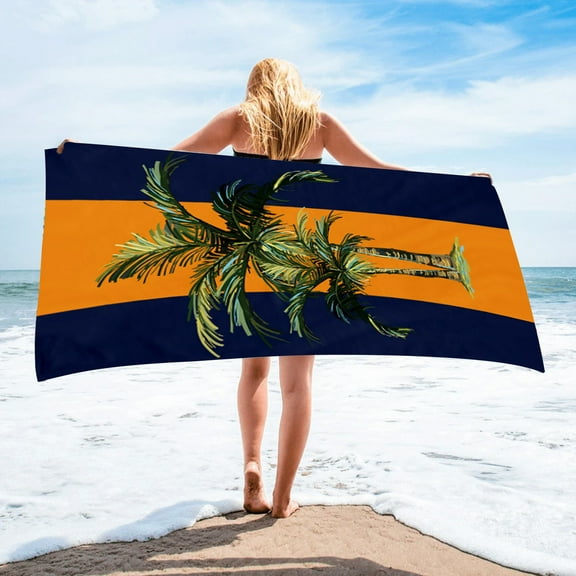 Fasiaou Microfiber Sand Free Beach Towel Oversized Thin Large Fast Dry Super Absorbent Lightweight Bath Towels for Travel Pool Swimming Camping Girls Women Men Adults(Military green,Coconut tree)