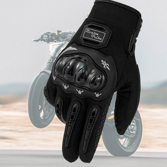 Fasiaou Motorcycle Gloves for Men, Touchscreen Riding Gloves with Shell, Anti-Slip Dirt Bike Gloves for Motorbike, Racing, Cycling, Dirt Bike, ATV, UTV, Motocross, BMX, Camping, Hiking, Hunting