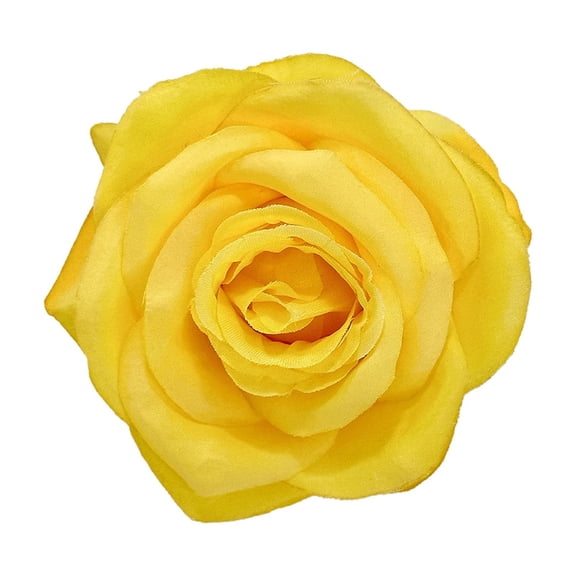 Fasiaou Multi-Colored Artificial Silk Rose Heads for Floral Arrangements and Craft Projects,Yellow