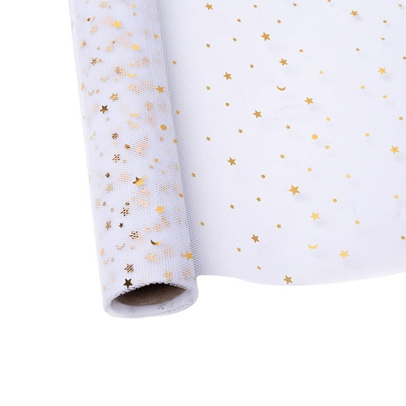 Fasiaou Net Mesh Openwork Floral Wrapping Paper 1 Roll Florist Supplies Flower Bouquet Wrapping Paper Floral Supplies for Fresh Flowers,White