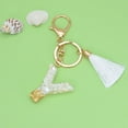 thumbnail image 1 of Fasiaou New White Tassel Letter Key Chain Crystal Drop Pendant Fashionable Bag Key Chain/House/Fathers Day Gifts, 1 of 9