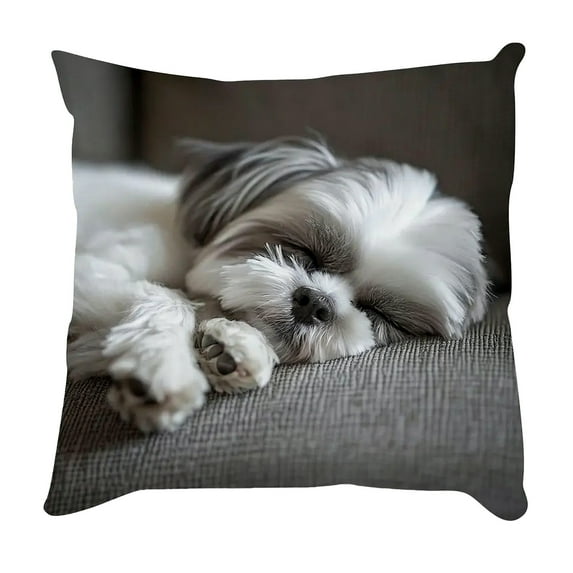 Fasiaou Personalized Pet Photo Collection Pillow Cover in Polyester Fabric for Rectangular Sofa Decorative Cushion Display,E