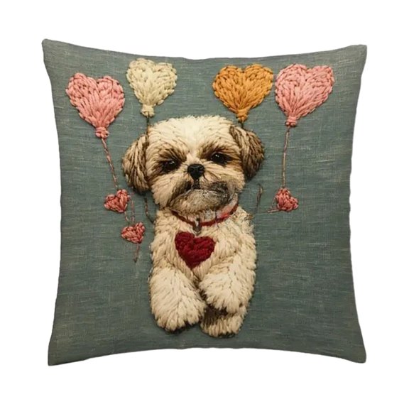 Fasiaou Personalized Pet Photo Collection Pillow Cover in Polyester Fabric for Rectangular Sofa Decorative Cushion Display,F