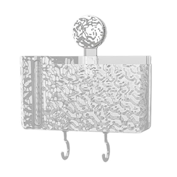 Fasiaou Plastic Hanging Baskets for Shower, Hanging Basket Organizer with Hooks, Rectangle Small Hanging Storage Basket,Silver