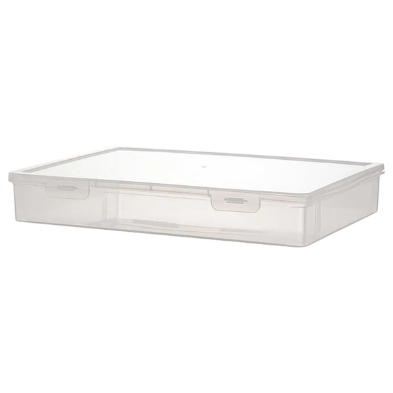 Fasiaou Portable A4 File Box Transparent Plastic Box Office Supplies Holder Document Paper Organizers Case PP Storage Collections Container Magazine Organizers Box Case,Clear,L