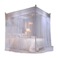thumbnail image 1 of Fasiaou Princess Bed Canopy for Girls Double Layer Sheer Mesh Dome Elegant Embroidery Lace Mosquito Net Bed Curtain for Full Queen King Bed,Gray, 1 of 6