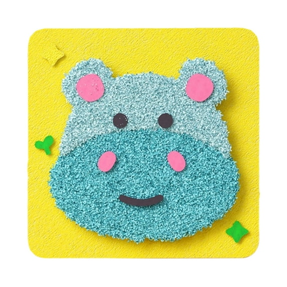 Fasiaou Rabbit DIY Embroidery Doll Set,Funny Cartoon Animal Sewing Craft Kit, Felt Stitching with Stickers Projects for Kids,C