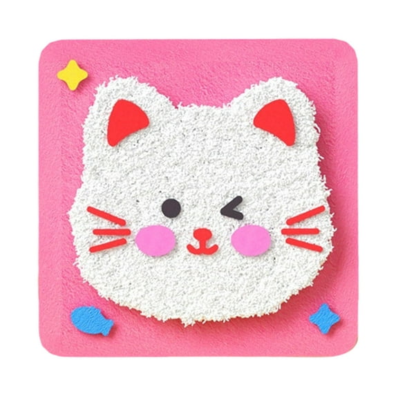 Fasiaou Rabbit DIY Embroidery Doll Set,Funny Cartoon Animal Sewing Craft Kit, Felt Stitching with Stickers Projects for Kids,E