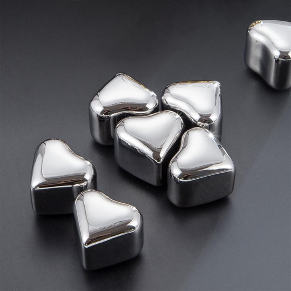 Fasiaou Reusable Stainless Steel Ice Cubes for Drinks - Metal Whiskey Stones, High Cooling Technology, for Whiskey, Vodka, Liqueurs, Wine, Beverage Juice or Soda,B