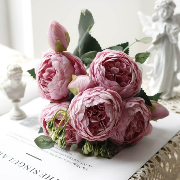 Fasiaou Roses Artificial Flowers Bouquets Box Set for DIY Bridal Wedding Shower Decorations Fake Floral Arrangements for Party Table Centerpieces Home Decor Indoor Outdoor Dusty Blush,C