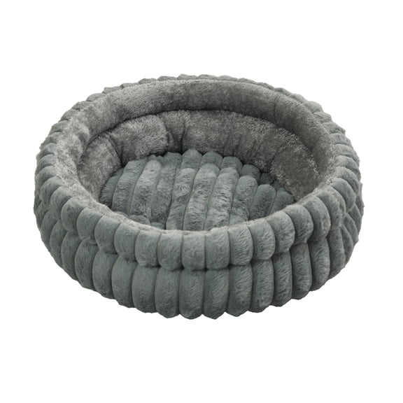 Fasiaou Round Donut Cat and Dog Cushion Bed, Bed for Cats or Small Dogs, Anti-Slip & Water-Resistant Bottom, Super Soft Durable Fabric Pet Beds, Washable Luxury Cat & Dog Bed,Gray