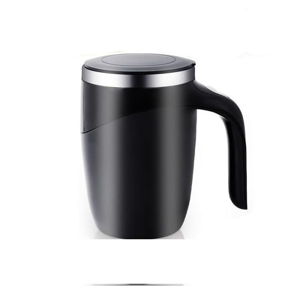 Fasiaou Self Stirring Coffee Mug,18 oz Automatic Magnetic Electric Mixing Cup Stainless Steel Travel Cup for Coffee, Chocolate,Milk,Tea,Office,Home,The Best Choice For Home And Travel.(Black)