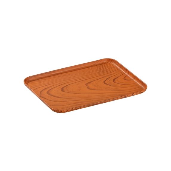 Fasiaou Serving Tray, Rectangle Non-Slip Tea Coffee Snack Plate, Food Meals Serving Tray with Raised Edges for Home Kitchen Restaurant,Brown