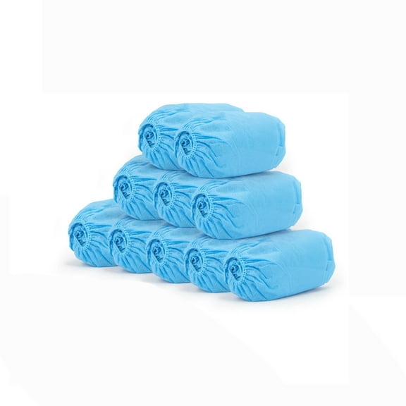Fasiaou Shoe Covers Disposable Non Slip -100 Pack(50 pairs) 15.7'' Hygienic Waterproof Foot Booties Covers Recyclable Shoe Booties Covers for Indoors, Fits Up to US Men's 11 & US Women's 13