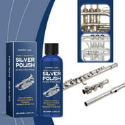 FASIAOU Silver Cleaner and Polish - 100ml with Polishing Cloth - Ammonia Free - Polish Silver Jewelry Sterling Silver Antique Silver Gold Brass Copper and Aluminum