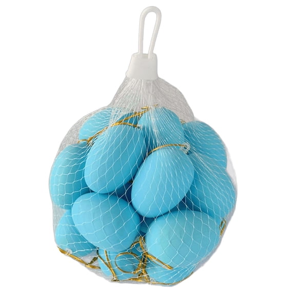 Fasiaou Simulation Egg White Plastic Fake Eggs DIY Easter Ornaments Painting and Realistic Egg Crafts for Party Home Decor,Blue,20PCS