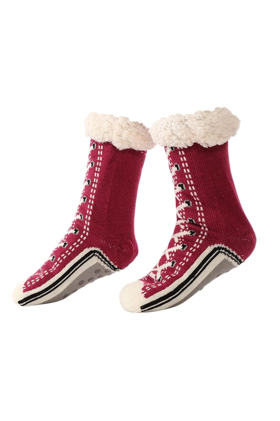 Fasiaou Slipper Socks for Women/Men Fuzzy Non Slip Winter Thick Warm Soft Cozy Fleece Lining Home Socks with Grippers