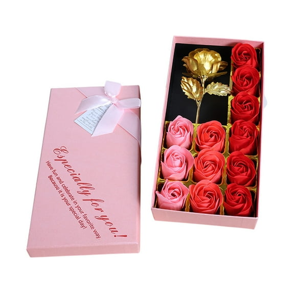 Fasiaou Soap Flower, Roses Rosas Floral Shaped Scented Bath Body Shower Petals Bouquet for Her, Valentine's Day, Wedding, Birthday, Mothers Day, Party Favor Gift Idea,B