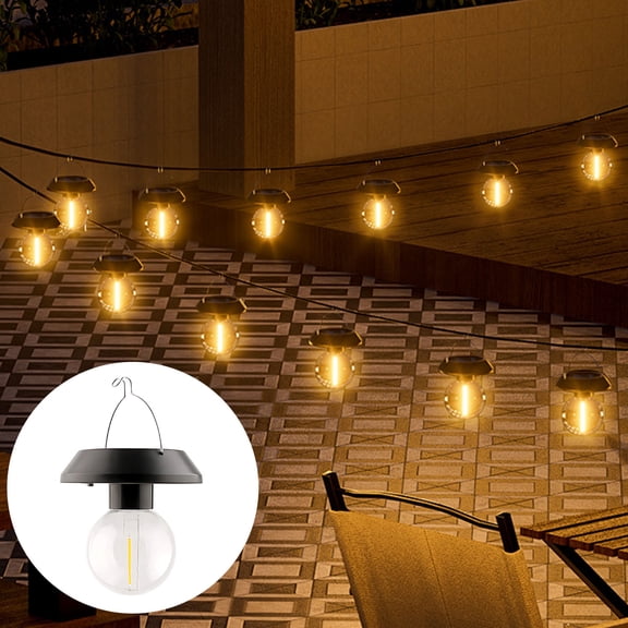 Fasiaou Solar Hanging Pendant Lamp, Outdoor Waterproof Light for Balcony, Terrace, Courtyard, Pathway, Garden Decor, Rainproof,C