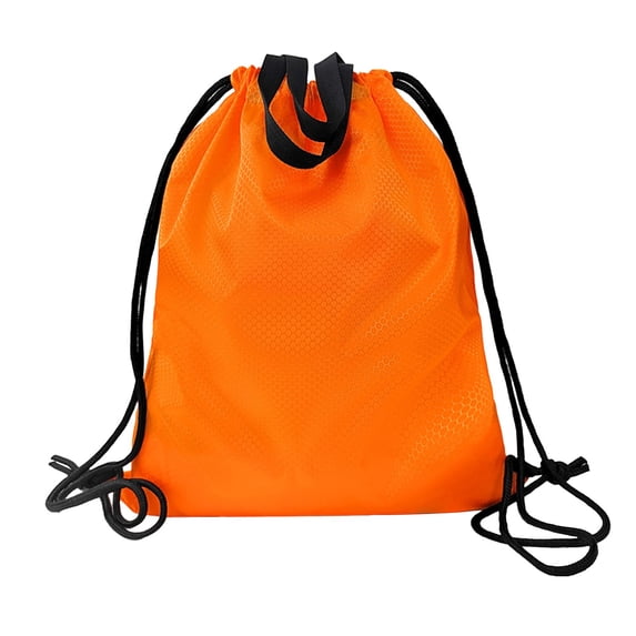 Fasiaou Sports Drawstring Backpack Gym Sack with Shoe Compartment, Durable Oxford Fabric, Water-Resistant Cinch Bag for Men & Women, Foldable & Spacious Athletic Sackpack for Travel Fitness(Orange)