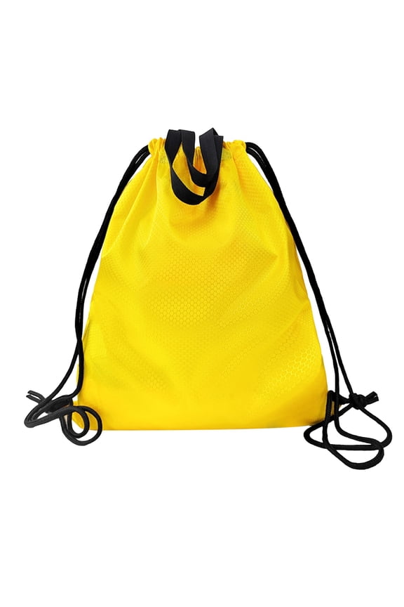 Sports Drawstring Backpack Gym Sack with Shoe Compartment, Durable Oxford Fabric, Water-Resistant Cinch Bag for Men & Women, Foldable & Spacious Athletic Sackpack for Travel Fitness(Yellow)