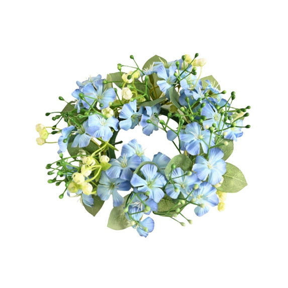 Fasiaou Spring Summer Artificial Flower Garland with Mini Floral Design for Wedding Candle Ring Wreath and Table Centerpiece Party Decor,A