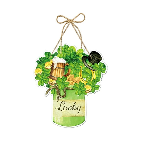 Fasiaou St. Patrick's Day Decorative Pendant Necklace, Irish Shamrock Charm Jewelry, Green Enamel Clover Pendant for Women & Men, St. Paddy's Day Accessories