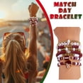 thumbnail image 1 of Fasiaou Stackable Football Fan Bracelets for Women Men Game Day Sports Charm Jewelry Gifts Boho Summer Beach Accessories Sports Mom Gift, 1 of 8