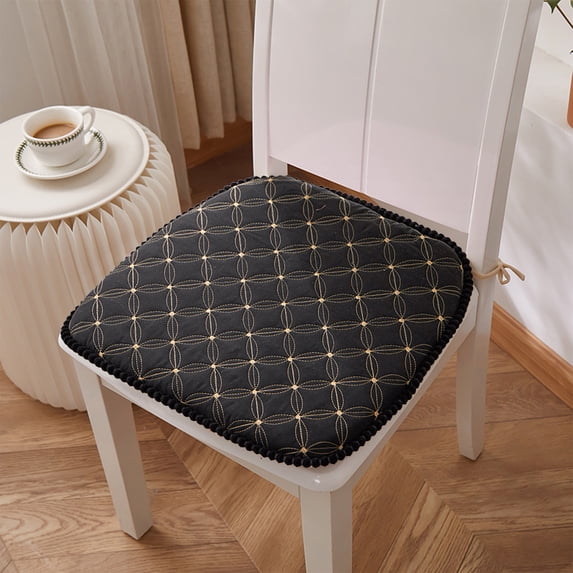 Fasiaou Thickened Memory Foam Dining Chair Cushion, Cotton Seat Cushion for Office Stool, Rebounding Dining Table Cushion, Black, Comfortable & Durable Home Decor