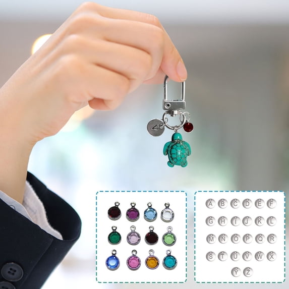 Fasiaou Travel Turtle Keychain Pendant Letter Turquoise Jewelry/house/A Gift