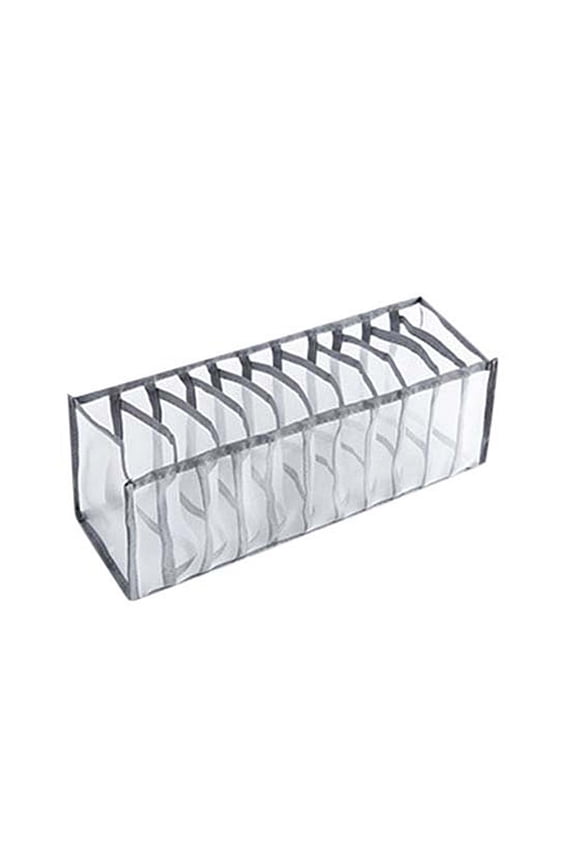 Underwear Organizer, 11 Grid Foldable Bra Underwear Organizer Drawer Divider Storage Organizer for Underwear, Socks, Ties, Bras, Women Underwear Storage Compartment Box (Gray)