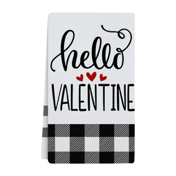 Fasiaou Valentine's Day Kitchen Towels Dish Towels, Red Heart Hand Towels for Home Decoration Farmhouse Holiday Wedding Anniversary Birthday,C