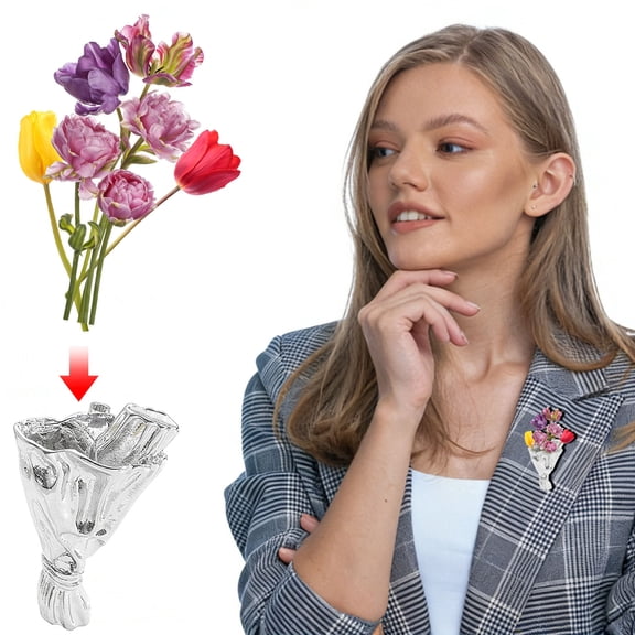 Fasiaou Vase Brooch Pin Floral Accessory Handmade Elegant Wearable Art for Dresses Jackets Hats Gift for Women Fashion Jewelry
