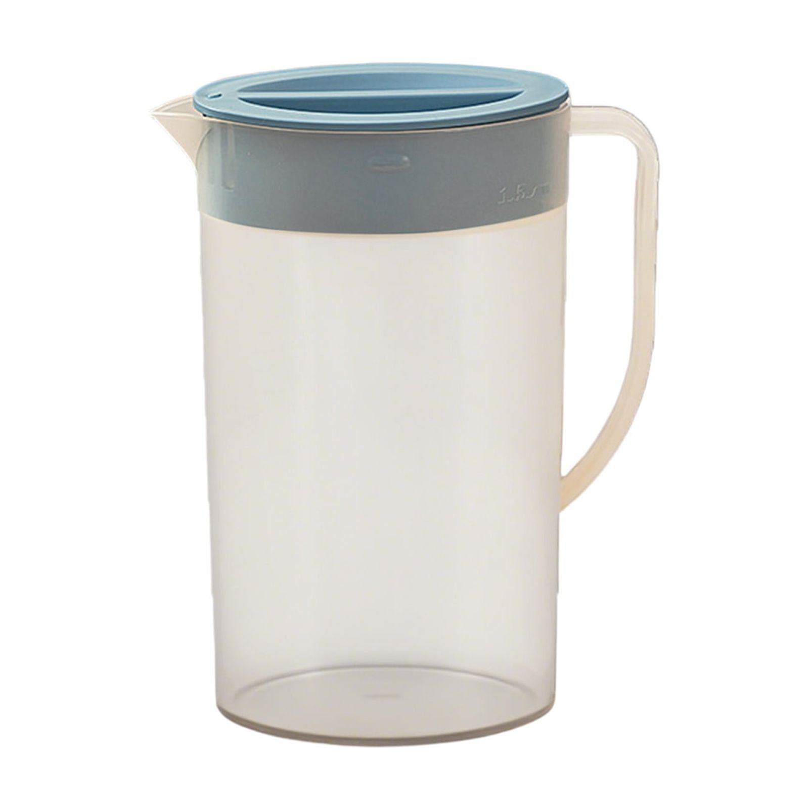 Fasiaou Water Pitcher with Lid 1 Gallon – Clear Round Plastic Pitcher Ice Tea & Juice Jug – Freezer & Dishwasher Safe,Blue