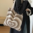 thumbnail image 1 of Fasiaou Women's Love Crochet Tote Bags, Boho Tote Bags Heart-shaped Beach Handbags Knit Vacation Aesthetic Casual Love Hobo Bags, 1 of 6