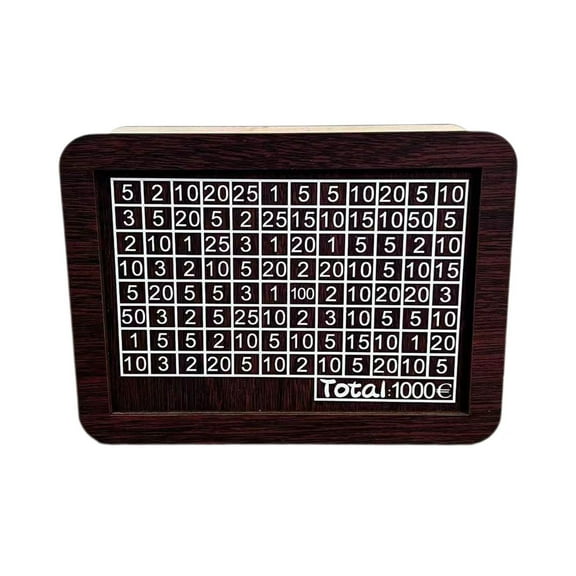 Fasiaou Wooden Money Saving Box for Adults with Counter, $10K Goal Tracker, Portable Cash Jar for Home Office Use, Financial Savings Gift for Friends Family