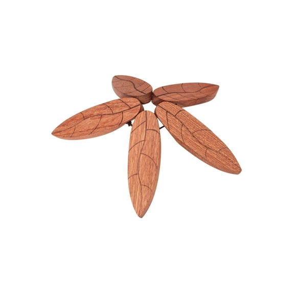 Fasiaou Wooden Trivets for Hot Dishes - Walnut Tree Shape Table Insulation Mat Set for Hot Pots and Pans Collapsible Coasters Heat Resistant Pads for Kitchen Counter 1 Wooden Trivet