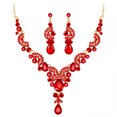 thumbnail image 1 of Fasijew Adjustable Extension Chain Necklace Wedding Jewelry Set 1 Set Jewelry Set Necklace Earrings Luxurious Exquisite Sparkling Color Matching Pendant Long Hanging Bride, 1 of 6