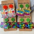 thumbnail image 1 of Fasijew Funny Teacher Earrings Lightweight Acrylic Earrings 530，Back To School Earrings, Colorful Letter Teachers Students Opening Season Jewelry, 1 of 7