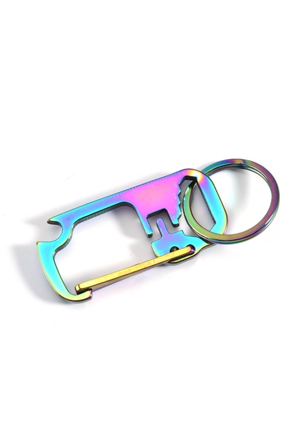 Key Ring Keychain Pendant Key Chain Multifunction Long Lasting Outdoor Tool Bottle Opener High Strength Reusable Rustproof One-piece Design