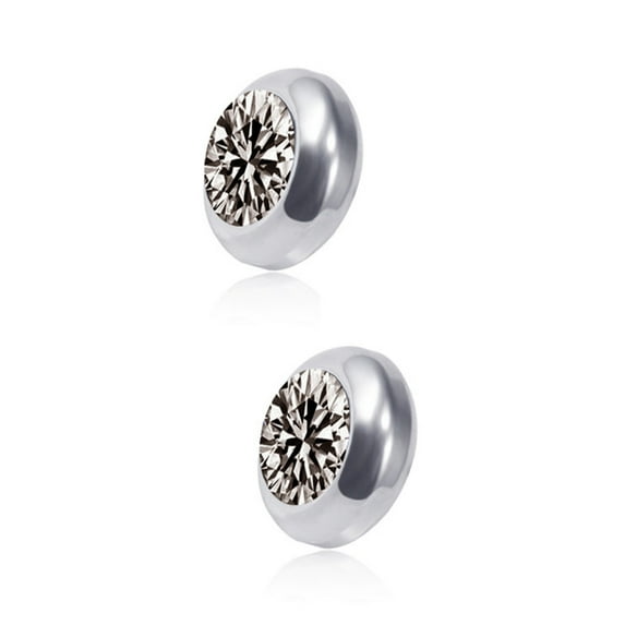 Fasijew Stud Earrings Male Earrings Non-Piercing Magnetic Stainless Steel Ear Studs Round Colored Embedded Men Earrings