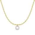 thumbnail image 1 of Fasjewly 18K Gold Plated Pearl Necklace,Handmade Dainty Pearl Chain Pendant Necklace Jewelry Gift for Women, 1 of 8