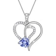 thumbnail image 1 of Fasjewly 18K White Gold Plated Heart Necklace for Women,CZ Heart December Tanzanite Birthstone Pendant Jewelry Gift for Wife Mom Girlfriend,Valentine's Day Mother's Day Birthday Anniversary Gift, 1 of 10