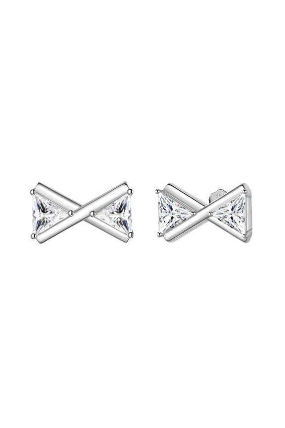 925 Sterling Silver Bow Earrings Studs,Cute Dainty Bow Earrings for Women