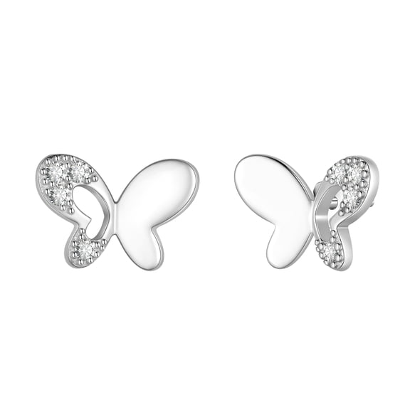 Fasjewly 925 Sterling Silver Butterfly Earrings Studs,Cute Dainty Butterfly Earrings for Women