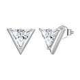 thumbnail image 1 of Fasjewly 925 Sterling Silver Dainty Earrings Studs,Triangle Cubic Zirconia Cute Earrings for Women, 1 of 8